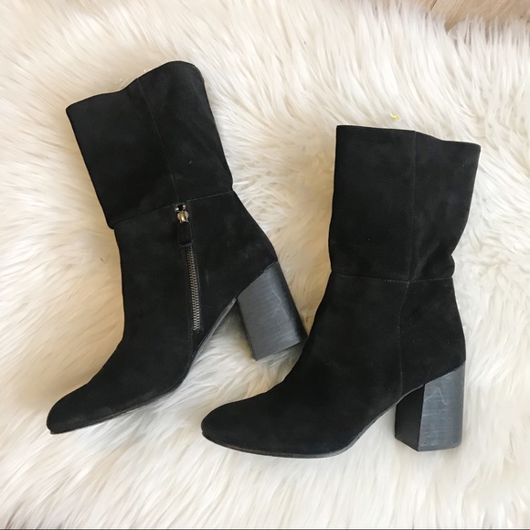 Eileen Fisher Shoes - EILEEN FISHER Cinch Black Suede Leather Boots 10
